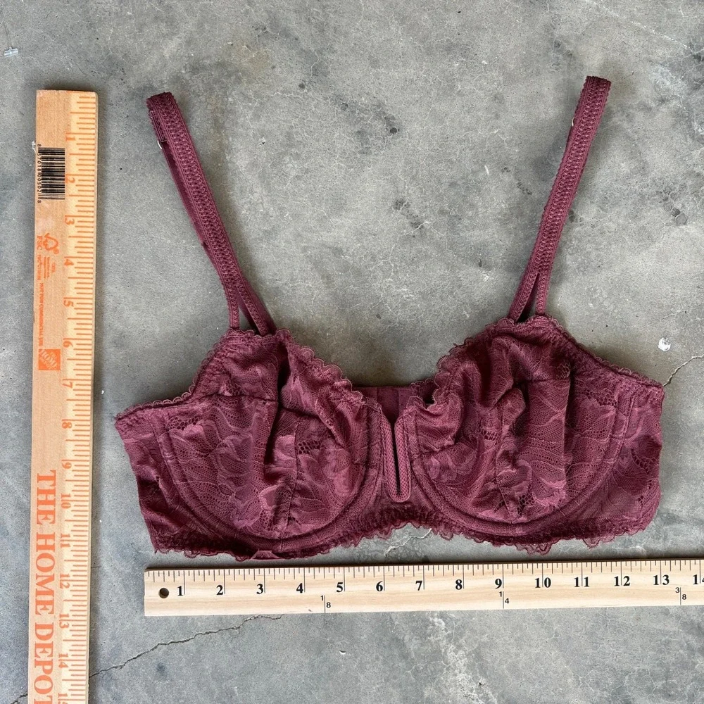 Auden Lace Underwire Bra 36B Dusty Rose Mauve Unlined Full‎ Coverage